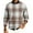 Brown, variant on Men's Plaid Print Round Neck Long Sleeve Ribbed Knit Pullover, Sweater for Fall Winter, Casual Style and Holiday Season,Black,L