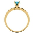 thumbnail image 4 of 0.5 ct Round Cut Simulated Turquoise Solitaire 18K Yellow Gold Womens Engagement Ring, 4 of 5