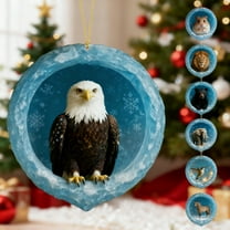 Fwttom Animal Christmas Ornaments - Cute Little Animals Hanging Christmas Tree Decorations, 2D Flat Small Accessories Xmas Holiday Decor