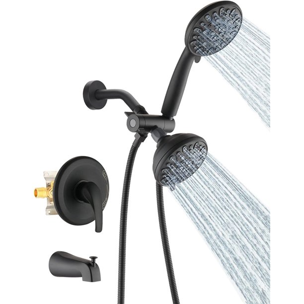 JSTCL Shower Faucets Sets Complete with Tub&Valve48 Setting Dual 2in1