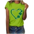 thumbnail image 2 of BLVB Womens Short Sleeve St. Patrick's Day Shirts Crewneck Green Tops Fashion Shamrock Clover Tees Tank Shirts, 2 of 4