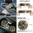 thumbnail image 6 of Yuyamidu Palm Leaves Car Seat Covers and Steering Wheel Cover Hibiscus Seat Belt Strap Cover Handbrake Cover Set Auto Rearview Mirror Cover Coasters Keychain Sunshade Car Windshield, 16 Pack, 6 of 7