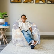 Big Joe Joey Bean Bag Chair for Kids/Teens, 2.5 ft Plushie Lounge Chair, Soft & Lightweight, Beige Tie Dye