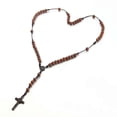 thumbnail image 3 of Collar de rosario católico de madera yuxing con cruz para joyería religiosa, 3 of 5