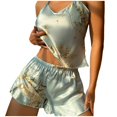 thumbnail image 1 of toraway Pyjamas Ensemble Femmes Noël Printemps/été Pyjamas en Soie Deux Pièces Sans Manches Mode Imprimé Shorts Ensemble de Détente Robe L, 1 of 4