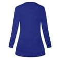 thumbnail image 4 of Women`s Multiple Color Exquisite Flowy Nature V-neck Solid Color Long Sleeve Polyester Blouse(Blue,XXL), 4 of 4