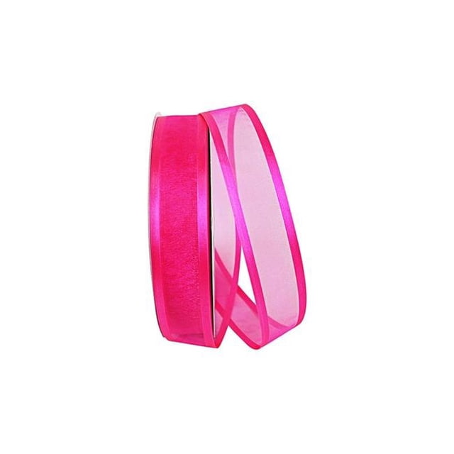 Reliant Ribbon 25765-222-09C 10.5 in. 100 Yards Sheer Satin Edge Value Ribbon, Fuchsia