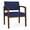 Blue, variant on Lenox Wood Reception Waiting Oversize Guest Chair / Walnut Wood / Blue