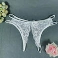 thumbnail image 2 of Elainilye Fashion Womens Crotchless Panties Set Sexy Transparent Underwear Sling Solid Color Thong Underwear,White, 2 of 5