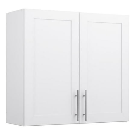 Maklaine Transitional Engineered Wood 32 inch Wall Cabinet White