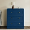 thumbnail image 2 of Heynemo Blue Nightstands Set of 2, 3-Drawer Wooden Bedside Tables for Bedroom, Living Room, or Hallway, 2 of 9