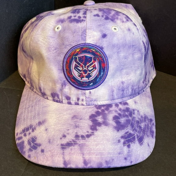 Marvel Black Panther Baseball Cap, Tie Dye Adjustable Baseball Hat with Curved Brim, Purple, One Size