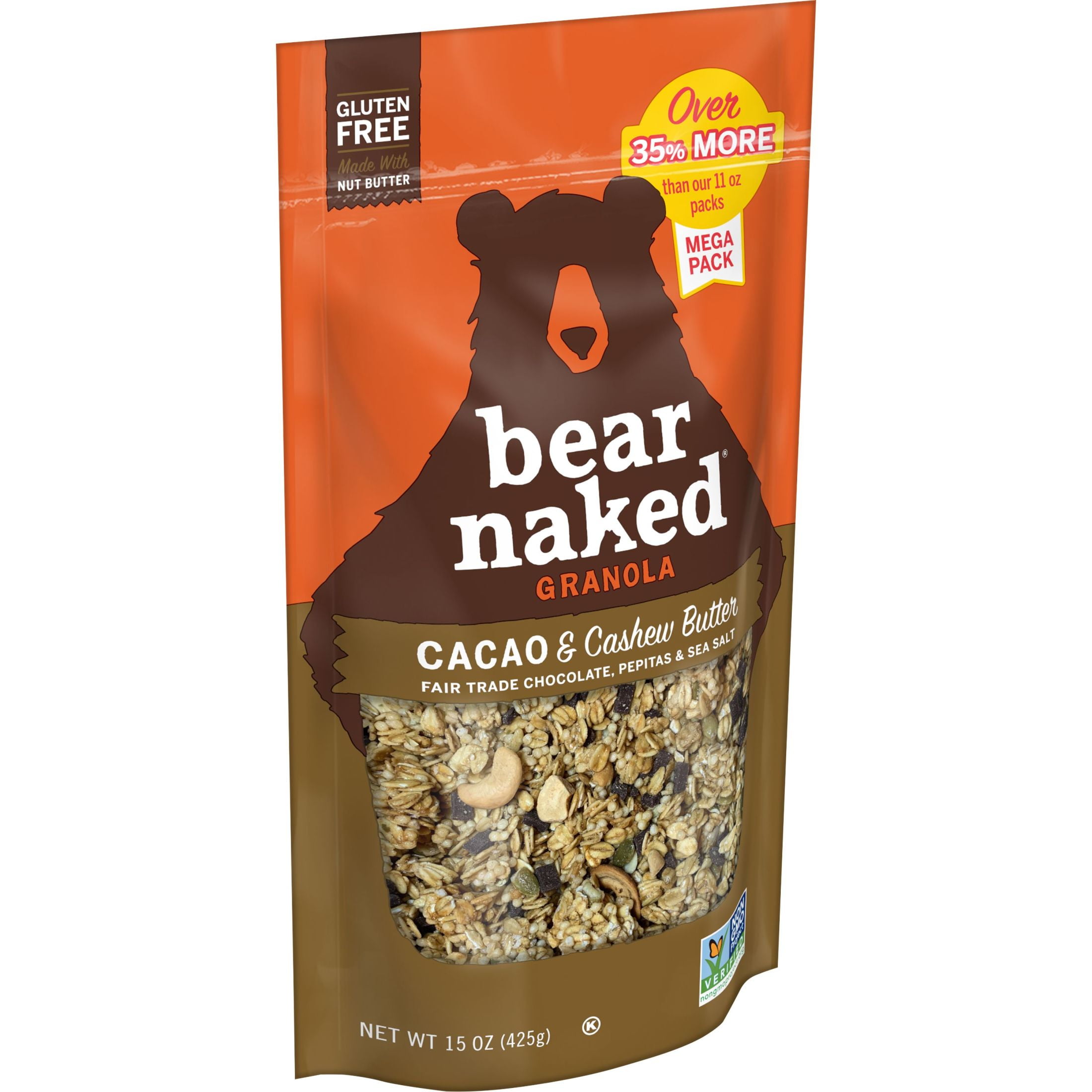 Bear Naked Cacao And Cashew Butter Granola Cereal 15 Oz Walmart Com