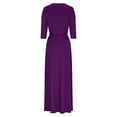 thumbnail image 6 of Zedker Dresses for Women Casual V-Neck 3/4 Sleeve Plus Size Long Maxi with Pockets Purple Plus S, 6 of 6