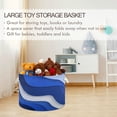 thumbnail image 5 of Round Toy Storage Basket Foldable Storage Basket for Home Decor Laundry Basket20" x 14" Navy Blue Color Palette, 5 of 6