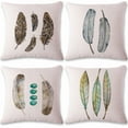 thumbnail image 2 of Simple Style Pillow Case Feather Cushion Cover Pack of 4, 18''x18''  (With or Without Inserts), 2 of 5
