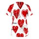 thumbnail image 3 of Blusa Pntutb para mujer, uniforme de mujer, ropa de trabajo, estampado, cuello en V, manga corta, tops con bolsillo Pntutb Pntutb-5817, 3 of 4