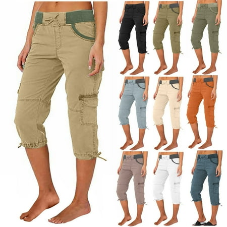 GXIPO Women s Capri Pants Lightweight Outdoor Cargo Hiking Capris Quick Dry UPF 50 with Zipper Pockets Mint Green XL