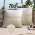 thumbnail image 3 of Beige White Stripes Outdoor Pillow Covers 18x18 Set of 2,Waterproof Patio Throw Pillowcase Protectors,Farmhouse Modern Gradient Lines Decorative Pillow Shams Cushion Covers for Seat Bed Couch Sofa, 3 of 8