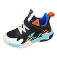 thumbnail image 5 of Boys Basketball Shoes Fashion Color Block Nonslip Tennis Athletic Shoes Casual Comfy Arch Support Mesh Sneakers Black 6 Big Kid, 5 of 5