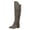Grey, variant on Women's Tassel over the Knee Boots Chunky Heel Round Toe Pull on Western Moccasin Long Boots