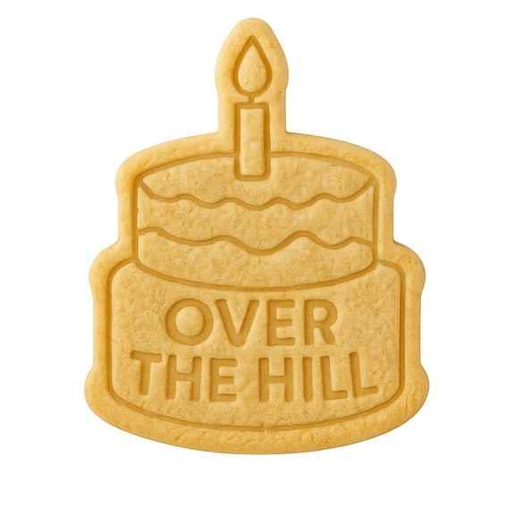 Over The Hill Cake Cookie Cutter & Stamp 4x3.16" for Baking Fondant Clay Gifts