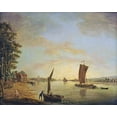 thumbnail image 2 of Swaine, Francis 18x15 Black Ornate Wood Framed with Double Matting Museum Art Print Titled - Shipping On The River Thames, 2 of 4
