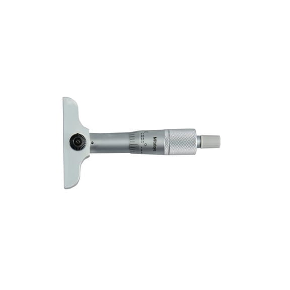Mitutoyo Range Depth Micrometer with 2.4 x 63 in. Base - Silver - 0-1 in.