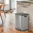 thumbnail image 2 of CAPHAUS Dual Trash Can with Lid, Trash and Recycling Bins Combo for Kitchen, Hands-free Stainless-Steel Garbage Can with 2 Compartment, Hinged Lid, Odor Filter, Handles, 25L+25L, 2 x 6.6 Gallon, 2 of 9
