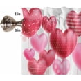 thumbnail image 5 of Red Pink Valentine''s Day Kitchen Curtains Set Small Half Curtains 24 Inches Length, Love Heart Watercolor Rod Pocket Window Treatment Bedroom Tiers and Valance Set for Cafe Bathroom, 5 of 6