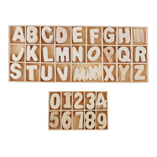 216 Piezas de de , Letras Del Naturales con Números árabes, Juguetes Educativos de Aprendizaje P BLESIY Piezas de madera de la artesanía