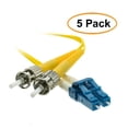 thumbnail image 1 of eDragon Fiber Optic Cable, LC/ST, Singlemode, Duplex, 9/125, 3 Meter (10 Foot), 5 Pack, 1 of 2