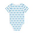 thumbnail image 2 of Rocae Blue and White Squares for Baby Climbing Clothes Soft Baby Romper for Active Infants Comfortable and Breathable Crawling Jumpsuit Unisex Baby Outfit 9M, 2 of 8