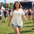 thumbnail image 6 of Agnes Orinda Women's Plus Size Floral Tops V Neck Ruffle Sleeve Summer Casual Blouses 2X White, 6 of 7