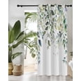 thumbnail image 3 of Pastoral Floral Plant Thermal Insulated Blackout Curtains for Bedroom 84 Length Sage Green Eucalyptus Leaves White Room Darkening Curtain 1 Panel Grommet Window Curtain Drape for Living Room, 3 of 7