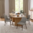 thumbnail image 2 of Velvet Dining Chairs Armless Side Chairs Set of 6 Upholstered Solid Wood Legs Living Room Kitchen Restaurant Grey, 2 of 8