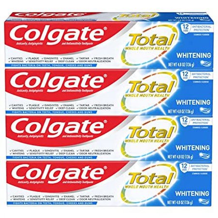 Colgate Total Whitening Toothpaste Gel – 4.8 oz  4 Pack