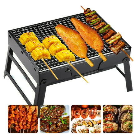 Foldable BBQ Charcoal Grill Portable BBQ Tools for Outdoor Cooking Camping Hiking Picnics Tailgating Backpacking