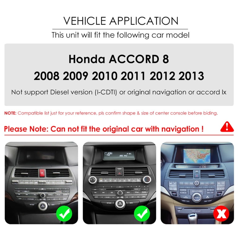 Honda Accord 2008-2013 Android 12.0 Wifi 2+32GB Car Stereo Radio