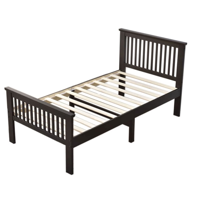 Pemberly Row Lit Plateforme Moderne en Bois Massif Pin pour Jumeaux en Tabac