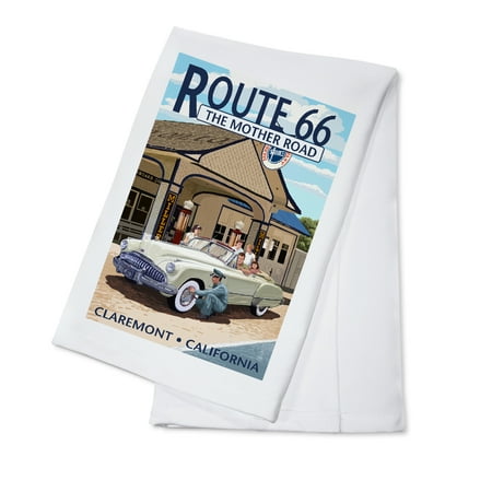 66 Kitchen - Claremont, California - Route 66 (#2) - Service Station - Lantern Press Poster (100% Cotton Kitchen Towel)