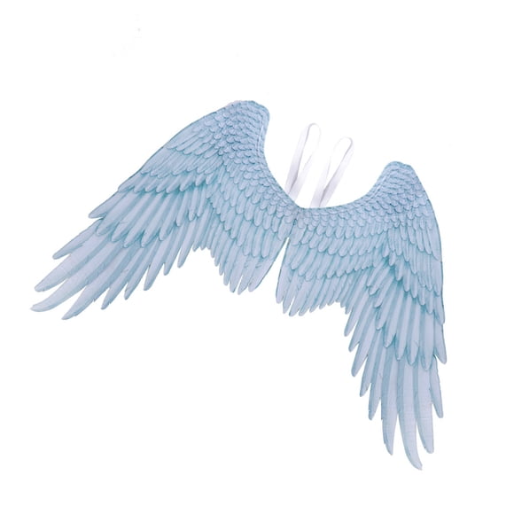 Halloween 3D Large Angel Wings Prop Fairy Devil Non-Woven Holiday Decoration Party Supplies with Elastic Straps Accessories Men White