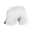 thumbnail image 5 of Huresd Men's Athletic Shorts Gym Workout Short Shorts Casual Shorts Running Bodybuilding 5 Inch Inseam Shorts White 3XL, 5 of 6