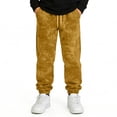 thumbnail image 4 of Boys Sweatpants Straight Open Bottom Pants Elastic Waist Athletic Joggers Casual Sweat Pant with Pockets Yellow 9-10 Years, 4 of 7