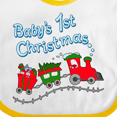 thumbnail image 4 of Inktastic Baby's 1st Christmas Train with Presents and Tree Boys or Girls Baby Bib, 4 of 4