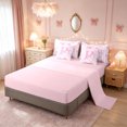 thumbnail image 5 of meiyoeat Coquette Bow Letter P Twin Bedding for Girls, Pink Princess Ribbon Bedding Comforter Set, Pink Reversible, 7pcs, 5 of 6