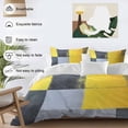 thumbnail image 3 of Abstract Street Art Duvet Cover Set Twin Size, Grey Yellow Color Stitching 4 Piece Soft Microfiber Bedding Set with 1 Duvet Cover, 1 Flat Sheet, 2 Pillowcases, 3 of 9