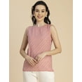 thumbnail image 2 of Moomaya Sleeveless Boat Neck Printed Georgette Top - Women's Elegant Top, 2 of 9