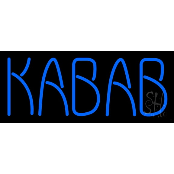 Kabab LED Neon Sign 6 x 15 - inches, Clear Edge Cut Acrylic Backing, with Dimmer - Bright and Premium built indoor LED Neon Sign for restaurant window and interior decor.