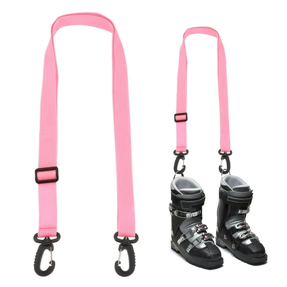 Uxcell Ski Boot Carrier Strap - Adjustable Snowboard Boots Carrying Strap Shoulder Sling Tote Leash - [Pink-1IN]